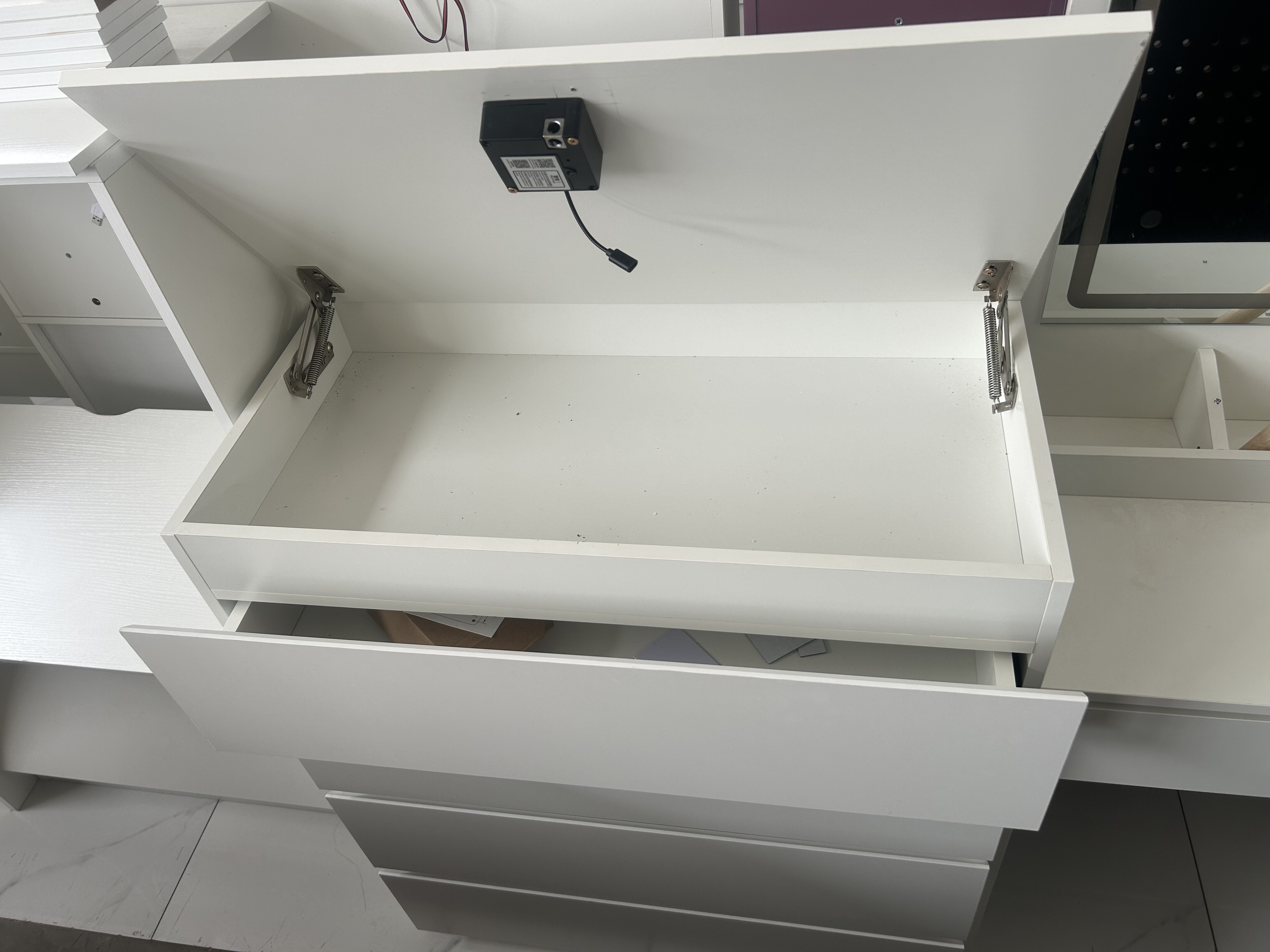 Dresser with secret hidden top storage